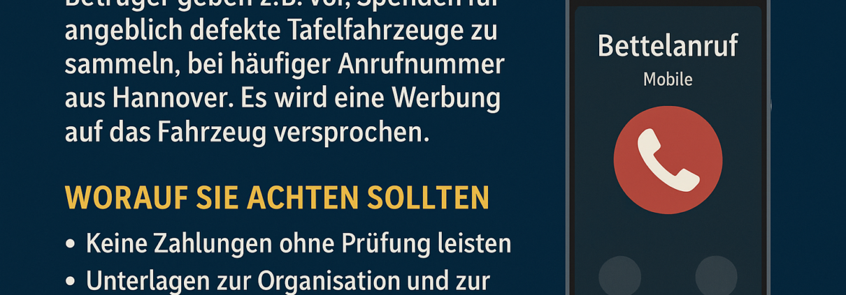Bettelanrufe Betrüger Hannover